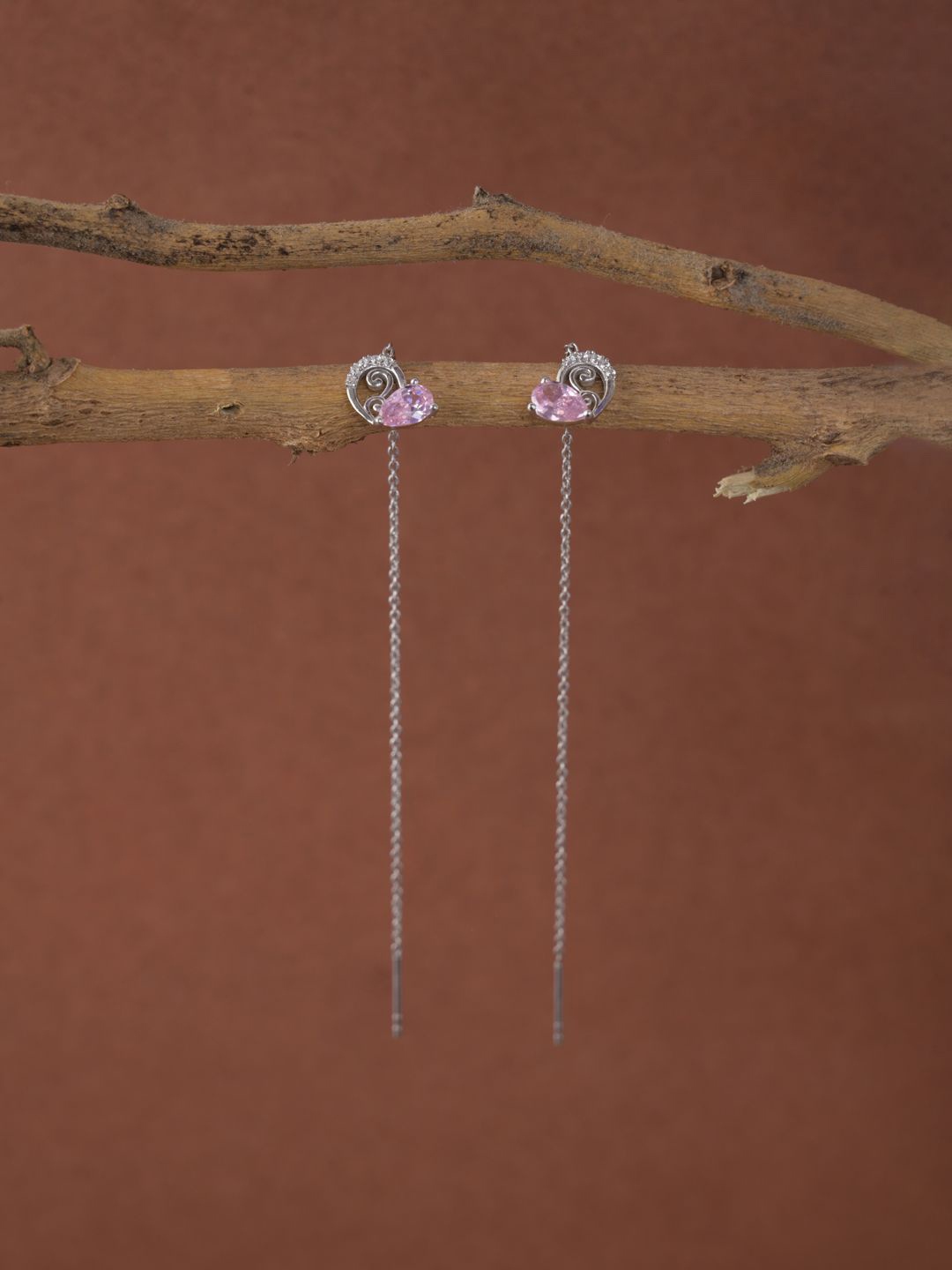 

Clara 925 Sterling Silver Rhodium-Plated Contemporary Drop Earrings