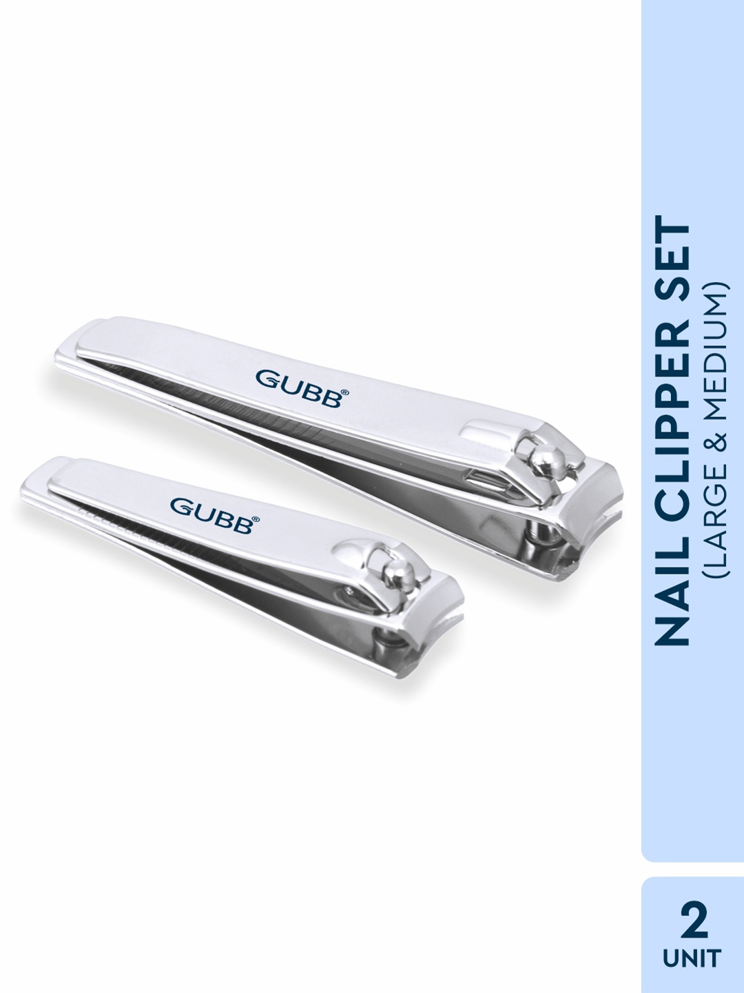 

GUBB Pack of 2 Silver-Toned Toe Nail Cutter Clippers