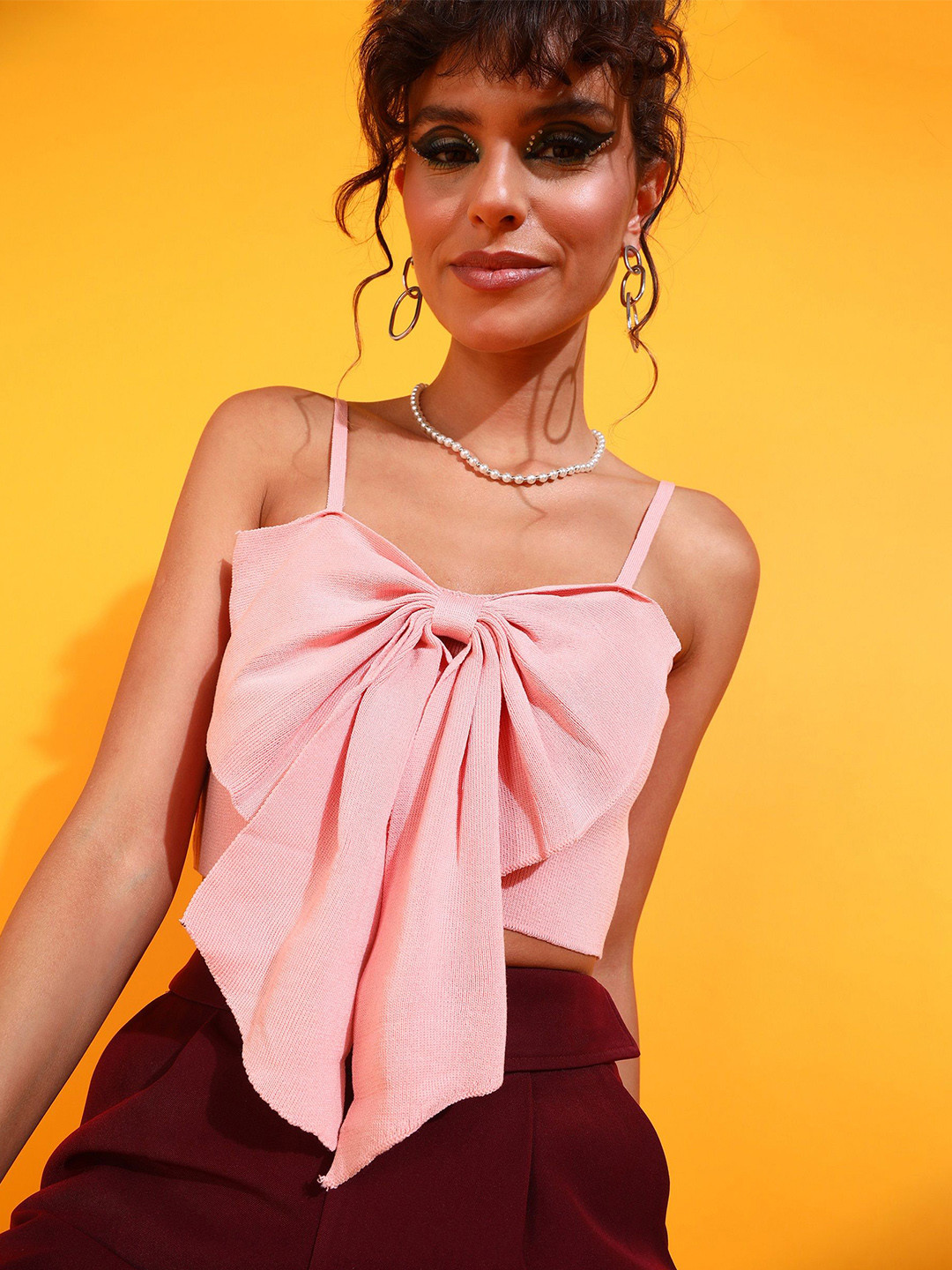 

SHECZZAR Women Crop RegularTop, Pink