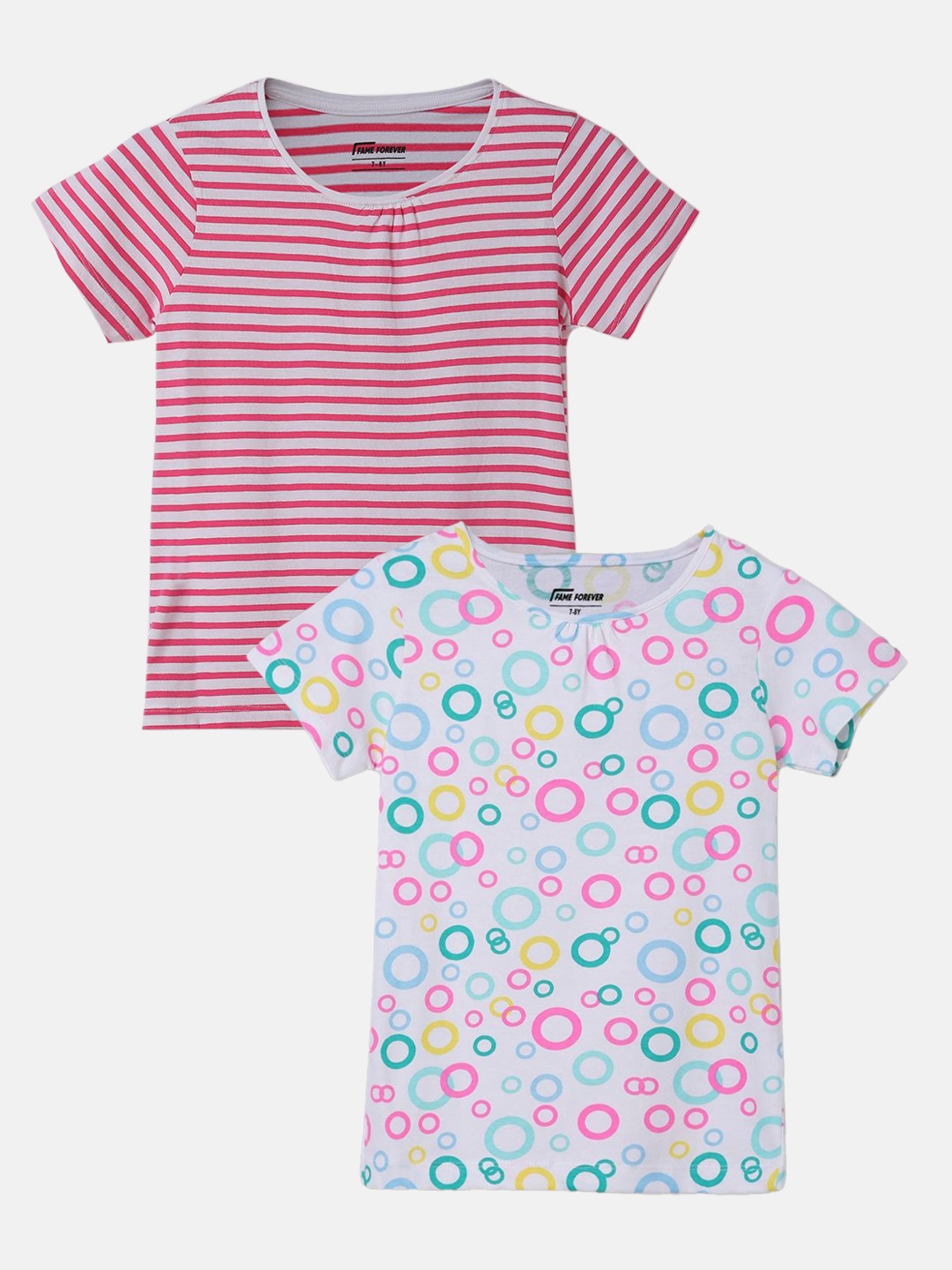 

Fame Forever by Lifestyle Girls Pack of 2 T-shirt, White