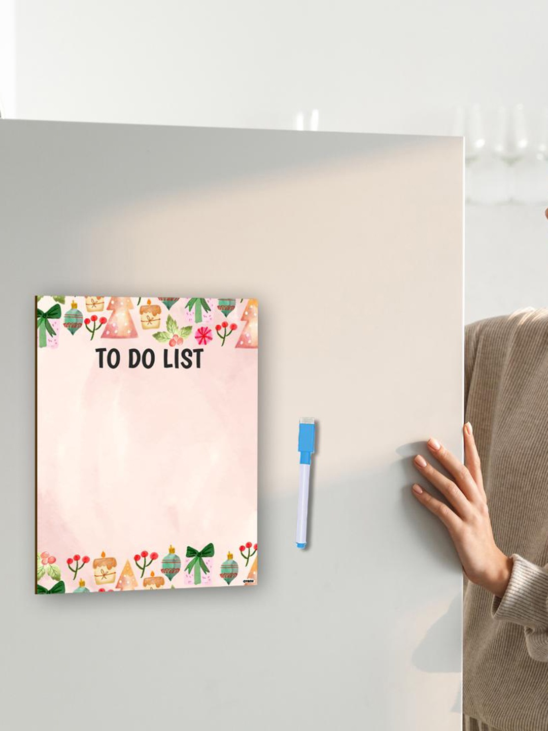 

CVANU Pink & Green Printed Fridge Magnetic Sticker
