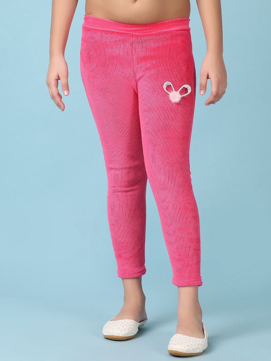 

V-Mart Girls Cotton Ankle-Length Leggings, Fuchsia