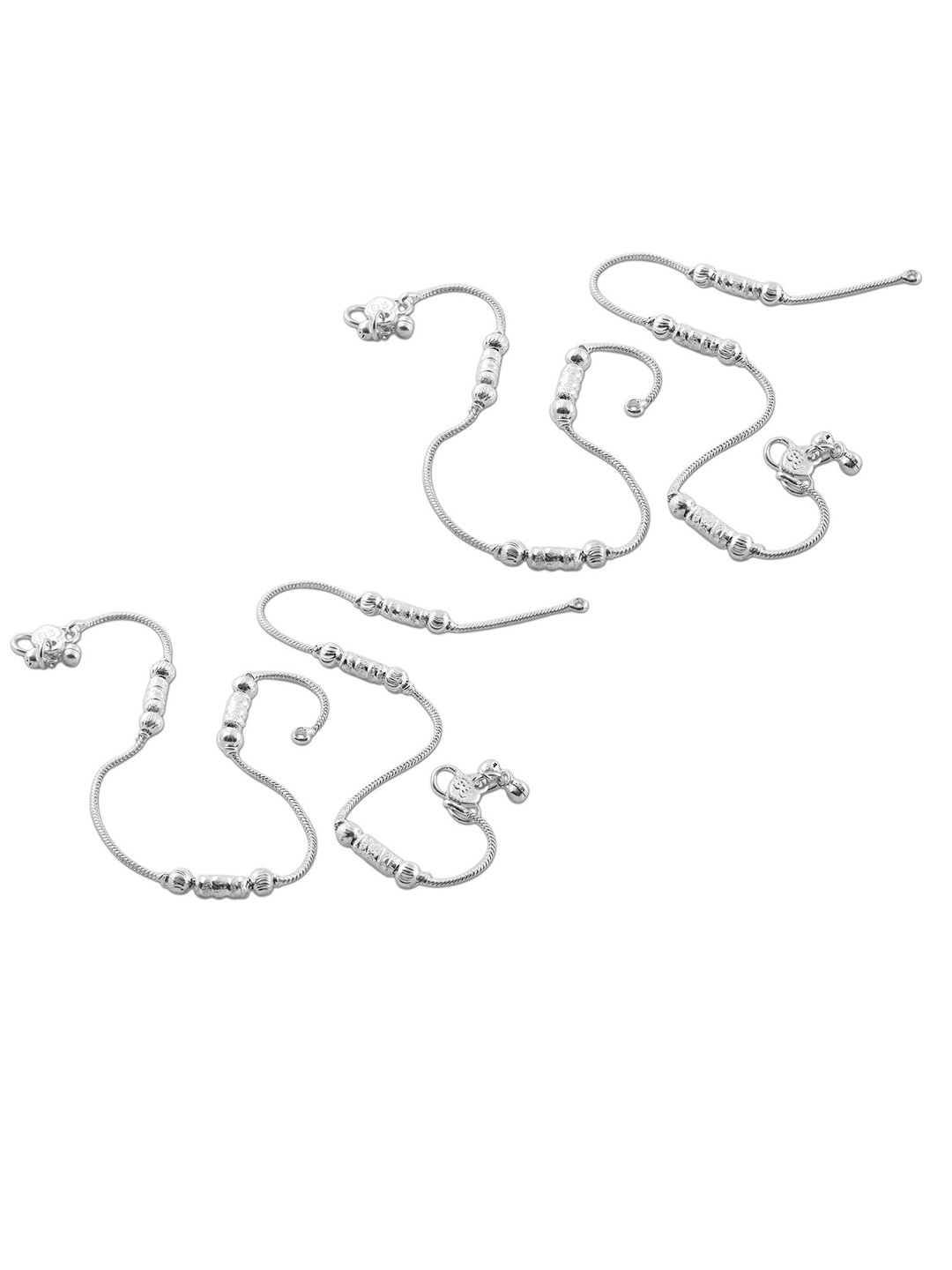 

Heer Collection Set Of 2 Silver-Plated Anklets