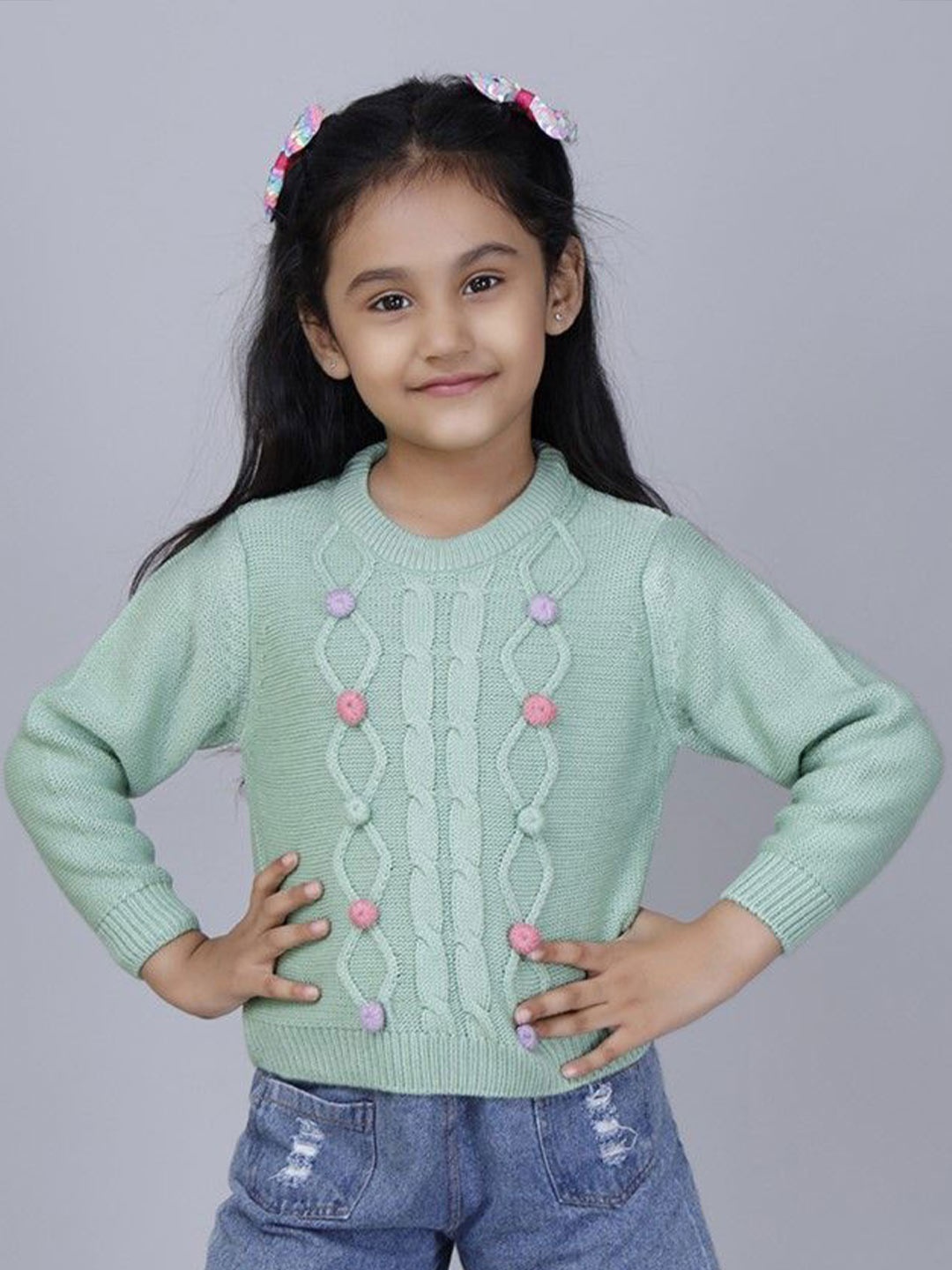 

JoE Hazel Girls Embroidered Cardigan, Green