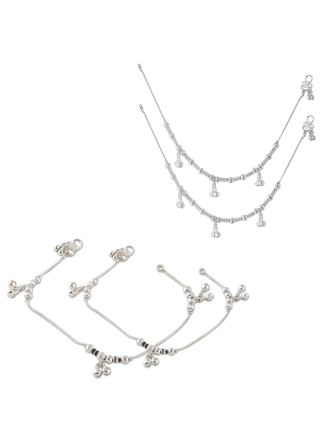 

Heer Collection Set of 2 Silver-Plated Anklets