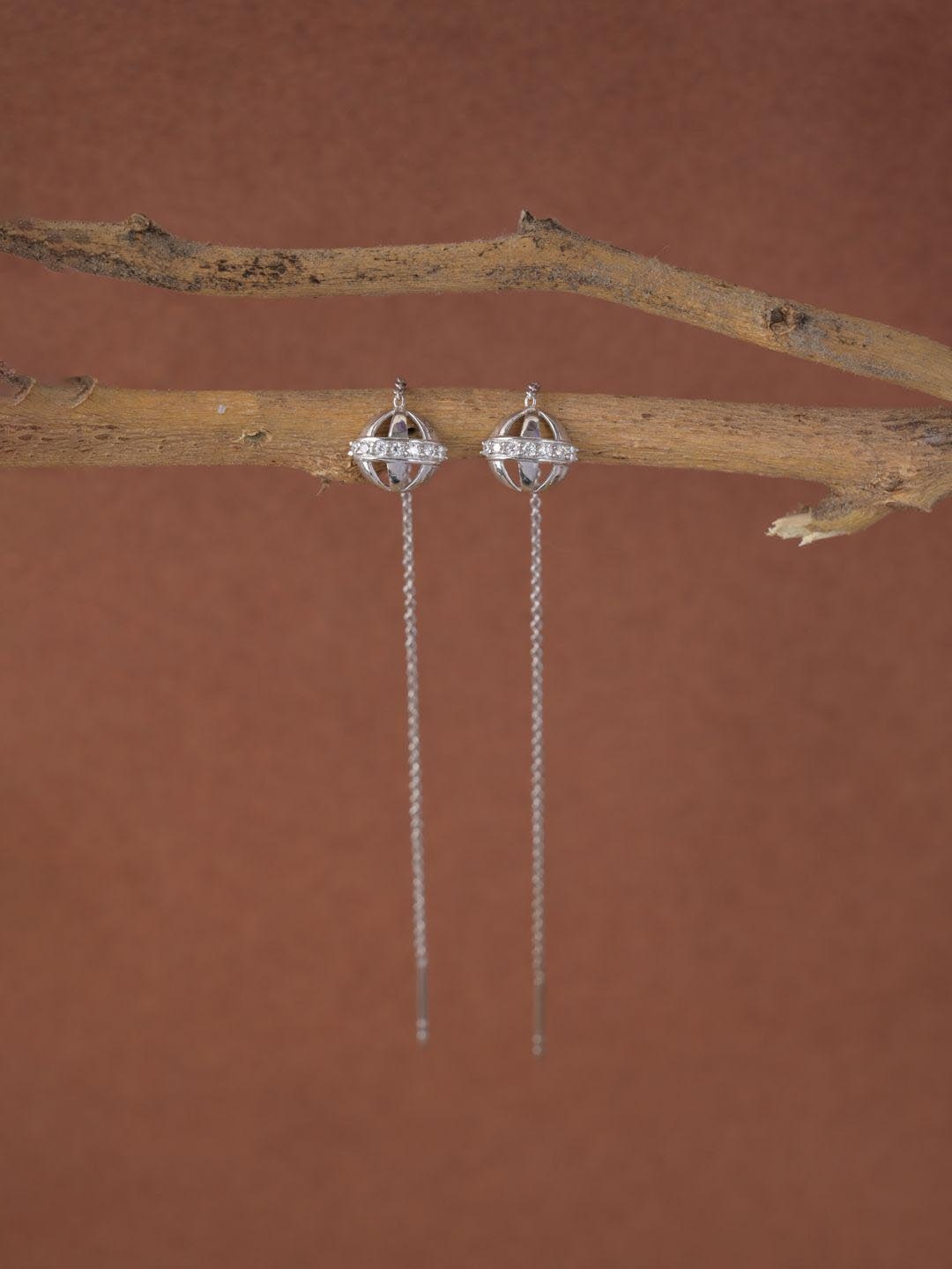 

Clara 925 Sterling Silver Rhodium-Plated Drop Earrings