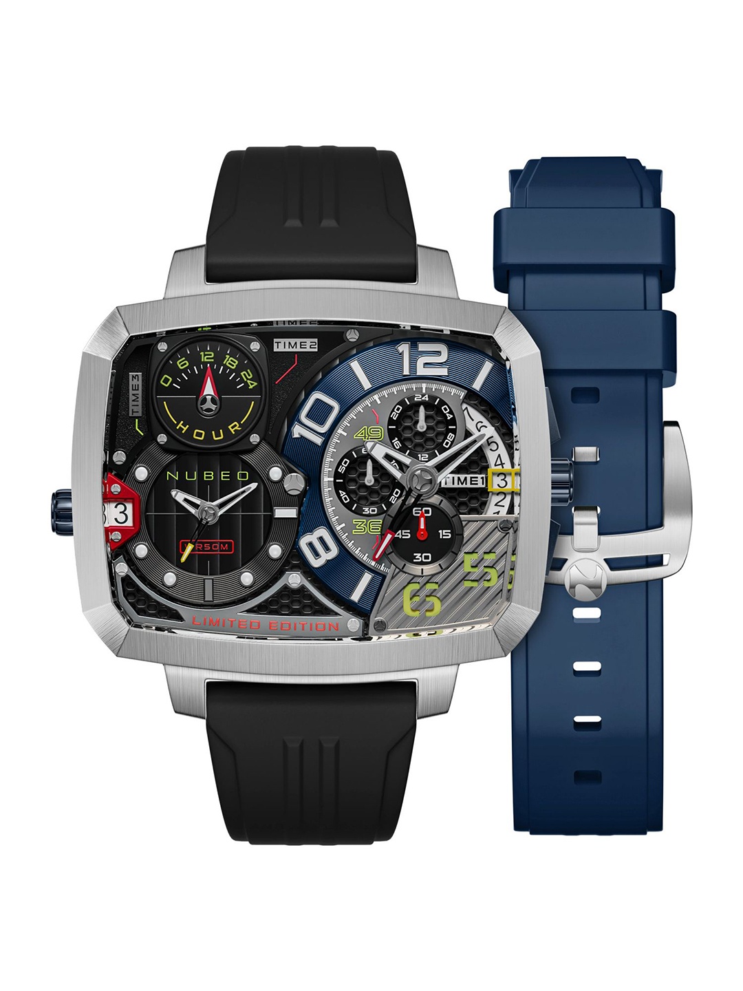 

NUBEO Men Brass Dial & Straps Analogue Chronograph Watch NB-6084-01, Blue