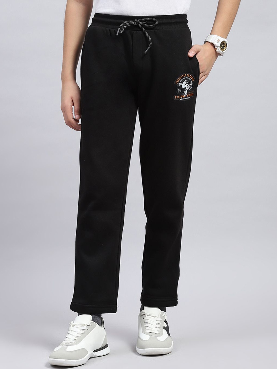 

Monte Carlo Boys Mid Rise Track Pants, Black