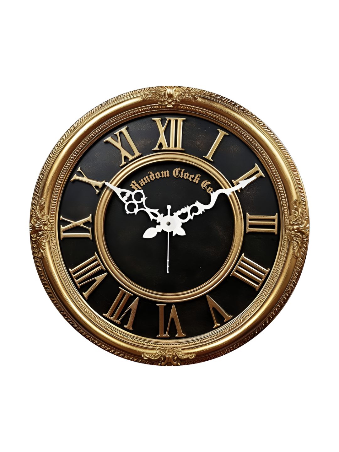 

RANDOM Printed Round Shaped Sweep Silent Movement Contemporary Wall Clock, Black