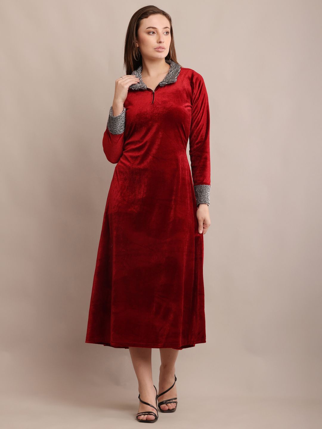 

Raabta Fashion Women Maternity Maxi Dress, Red
