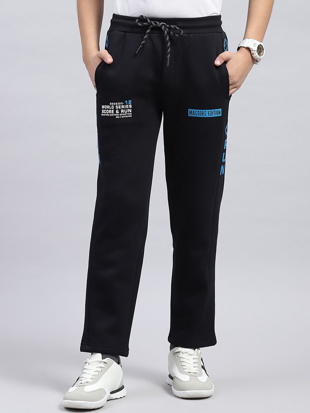 

Monte Carlo Boys Mid Rise Track Pants, Navy blue