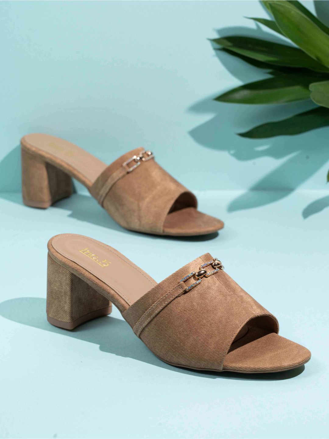 

Inc 5 Women Square Toe Block Sandals, Beige