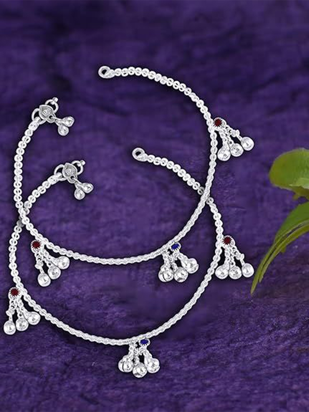 

Heer Collection Silver-Plated Beaded Anklet