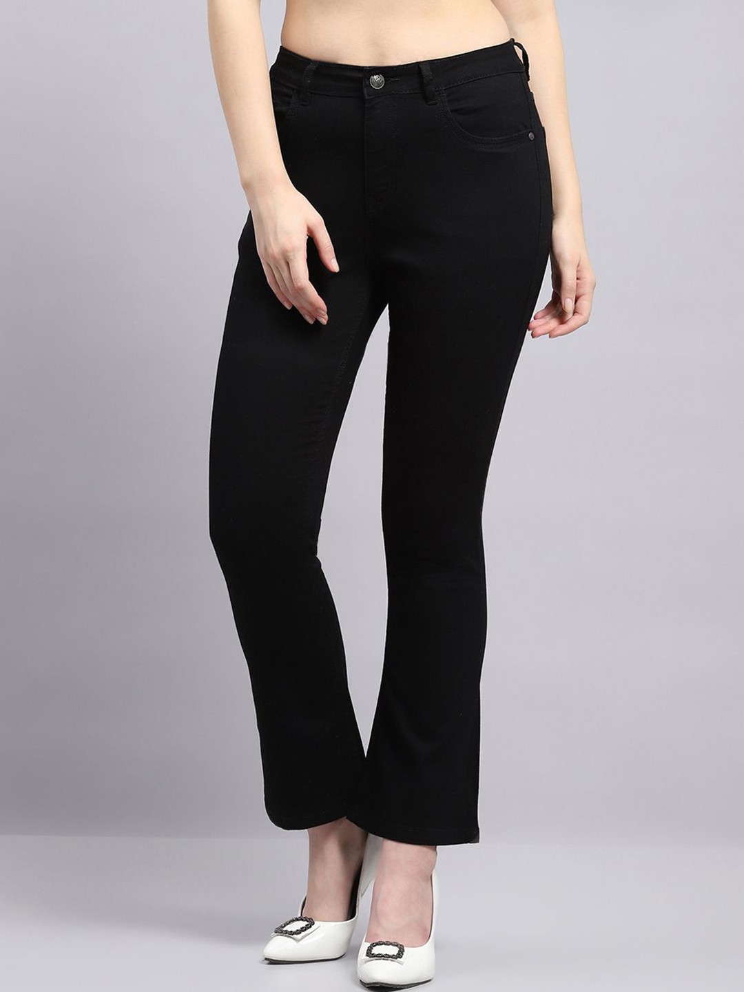 

Monte Carlo Women Mid-Rise Regular Fit Jeans, Black