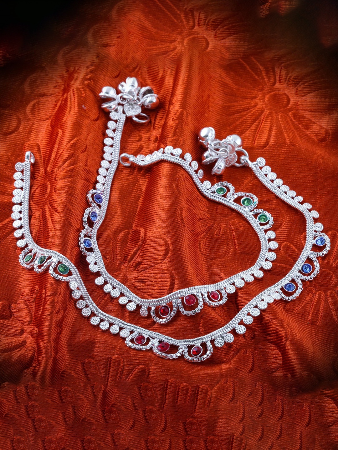 

Heer Collection Silver-Plated Beaded Anklet