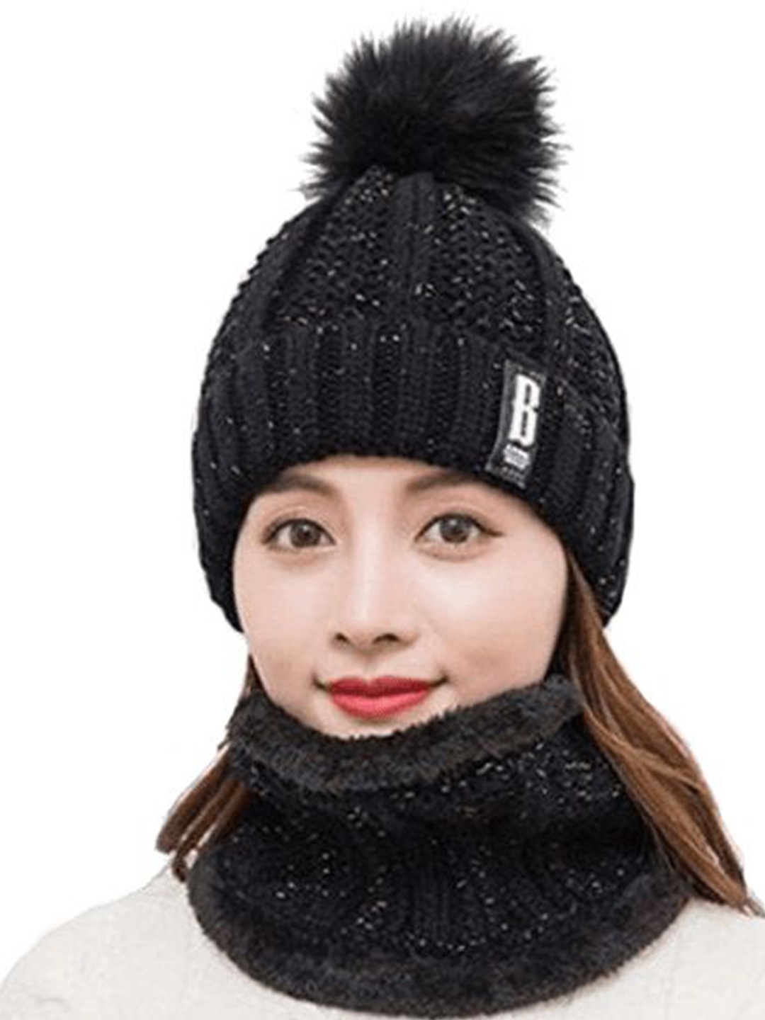 

Alexvyan Women Acrylic Winter Beanie, Black