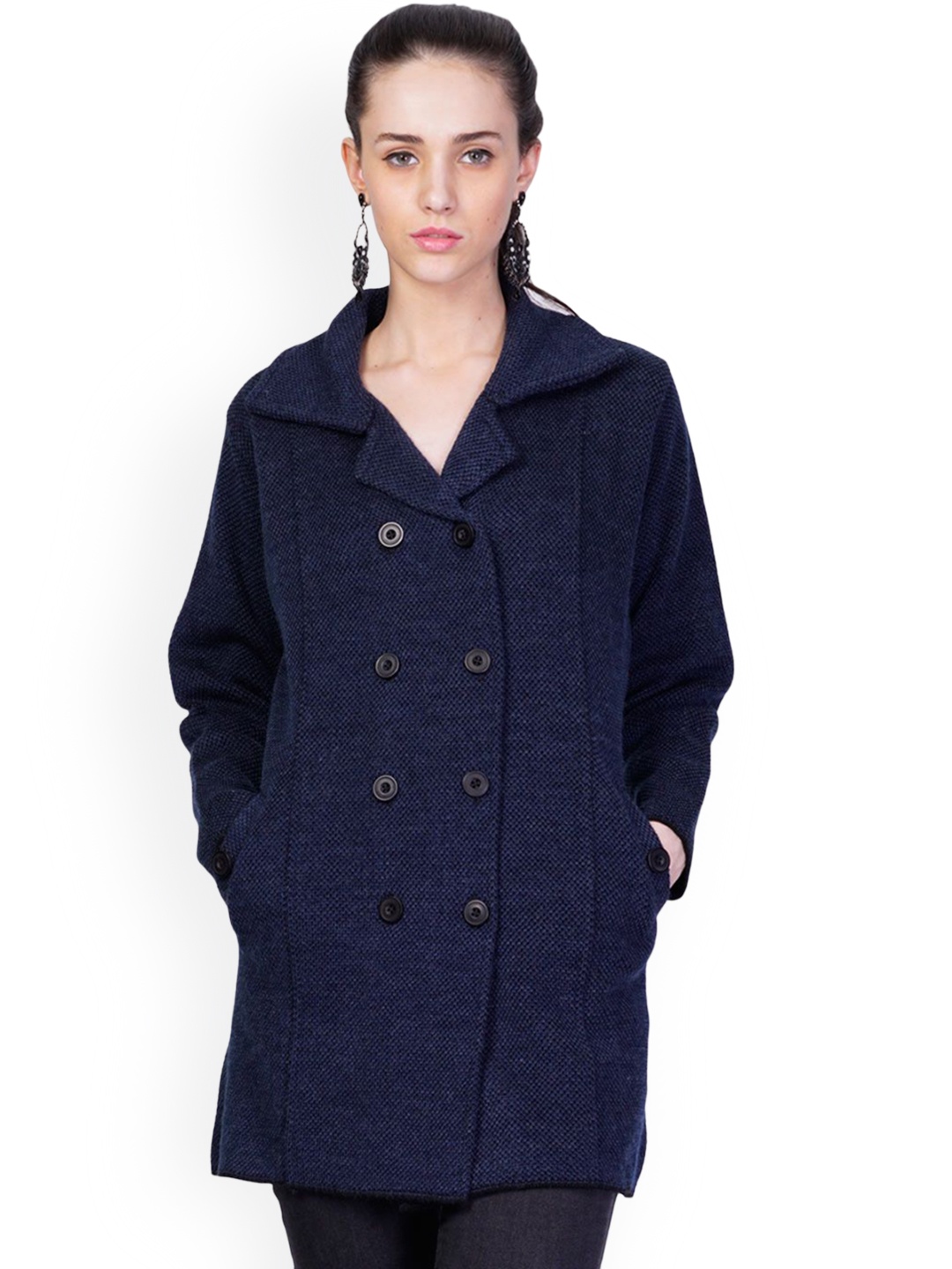 

MONTREX Women Double Breasted Overcoat, Navy blue
