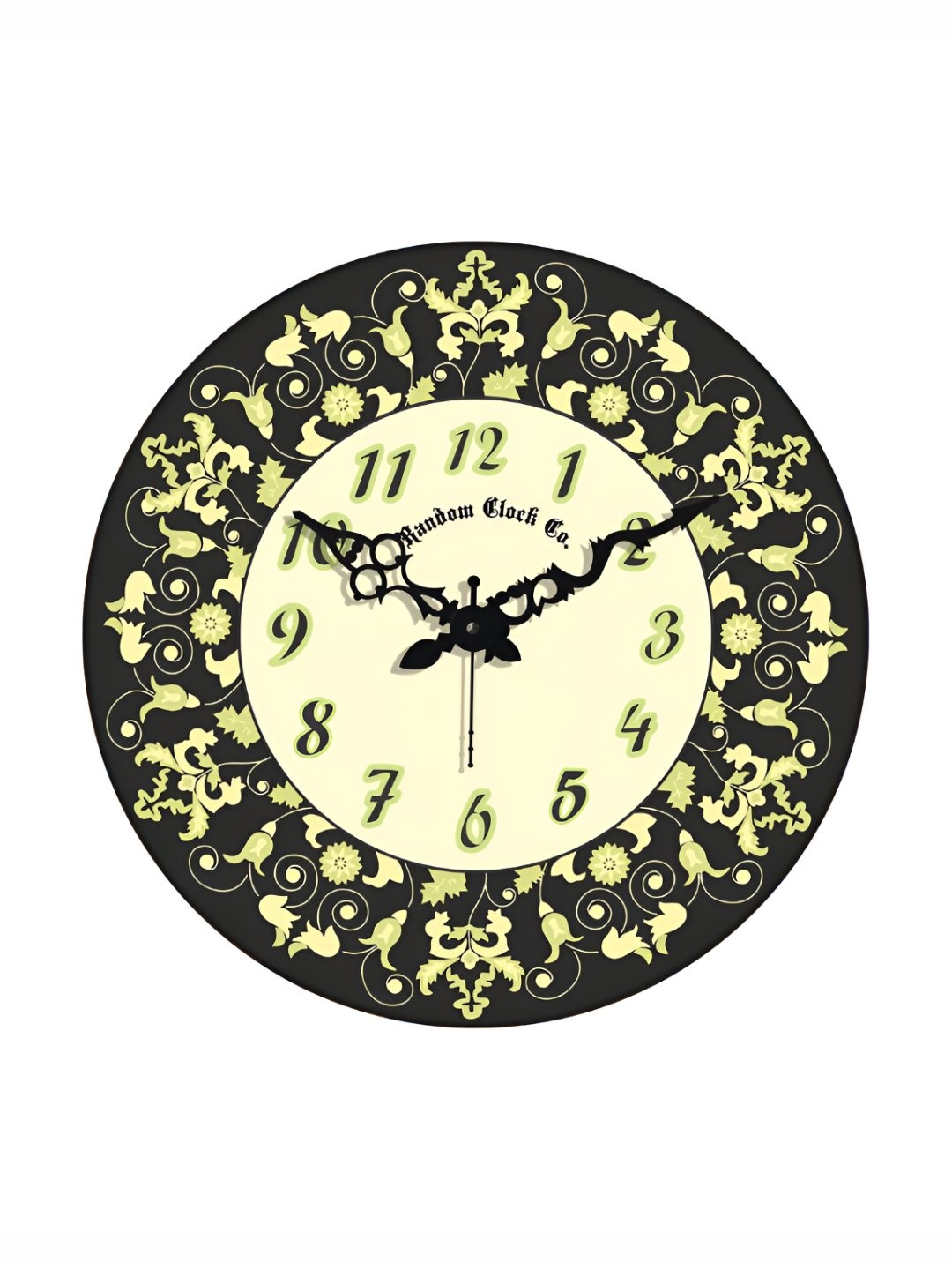 

RANDOM Printed Round Shaped Sweep Silent Movement Contemporary Wall Clock, Green