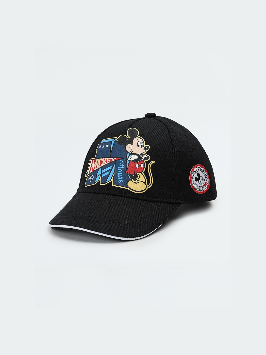 

max Boys Mickey Mouse Printed Cotton Baseball Cap, Black