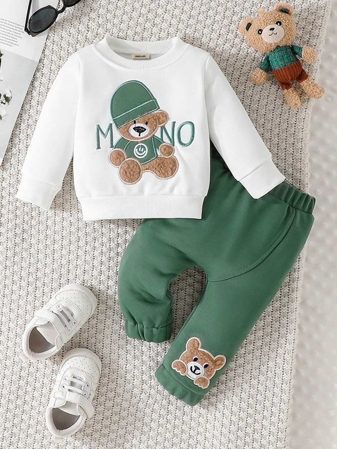 

INCLUD Boys Printed Sweatshirt and Joggers, Green