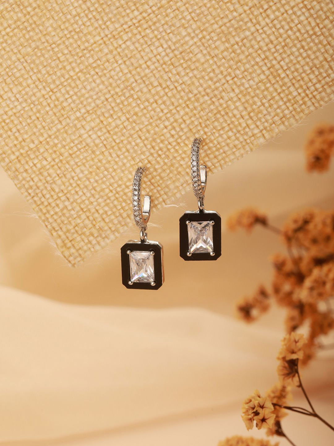 

SARAF TRENDZ Silver Plated Geometric Anti-tarnish Stainless Steel Drop Earrings, Gold