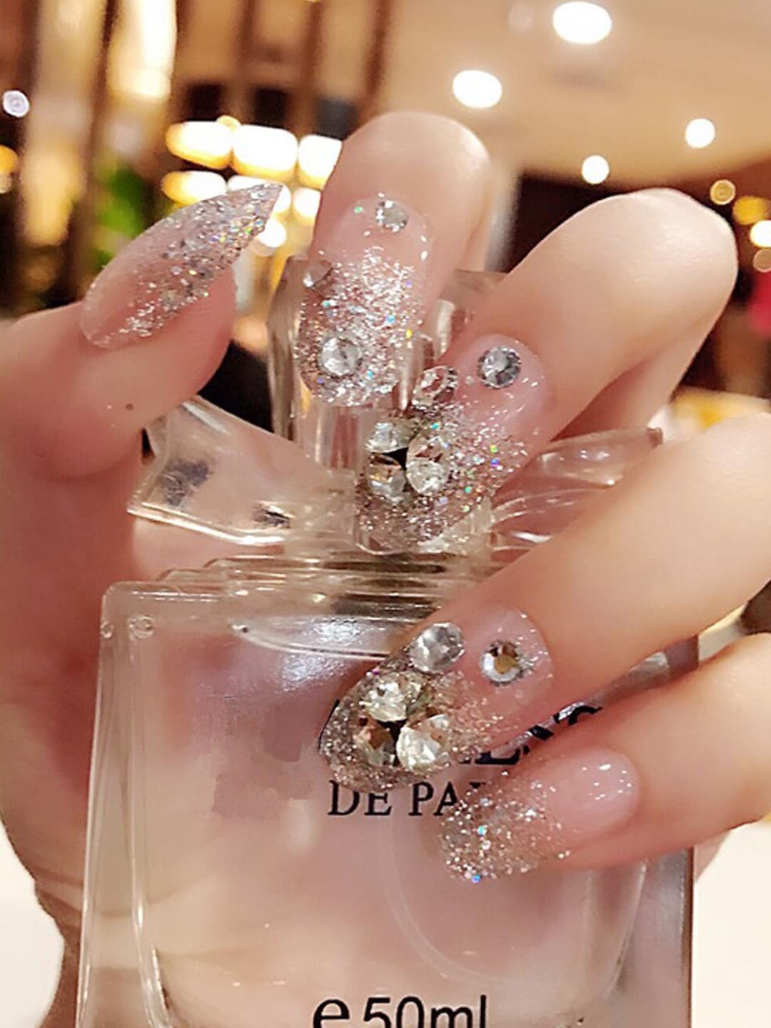 

Secret Lives Shimmer with Studs Fake Nails, Pink