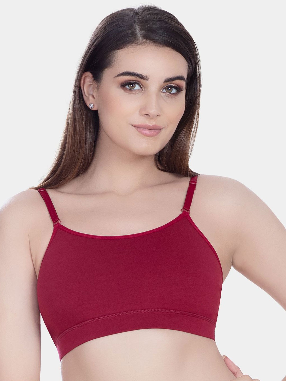 

Trylo TEEN-13 Cotton Non-Padded Non-Wired Beginners Bra, Maroon