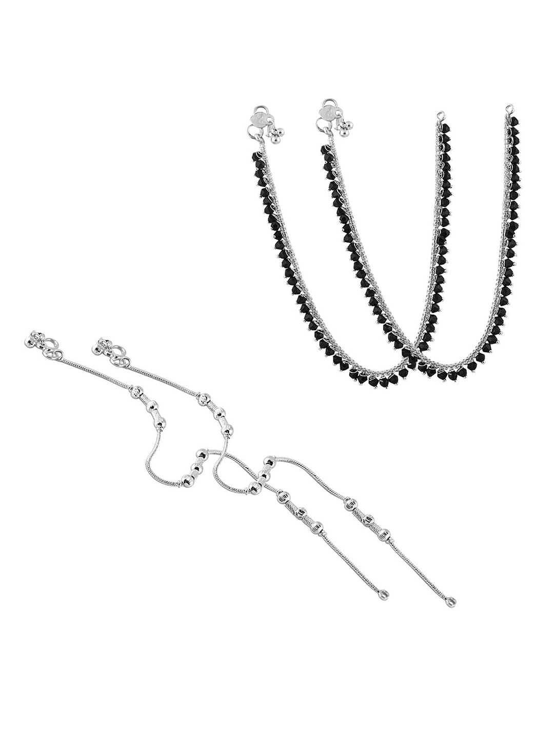 

Heer Collection Set of 2 Silver-Plated Anklets