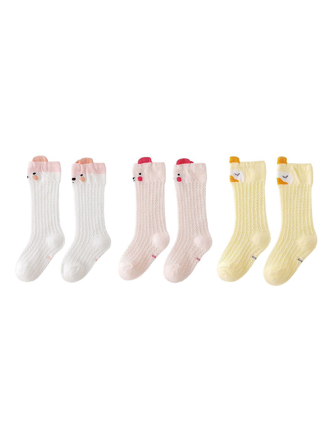 

SYGA Kids Pack Of 3 Above Knee Length Cotton Socks, White