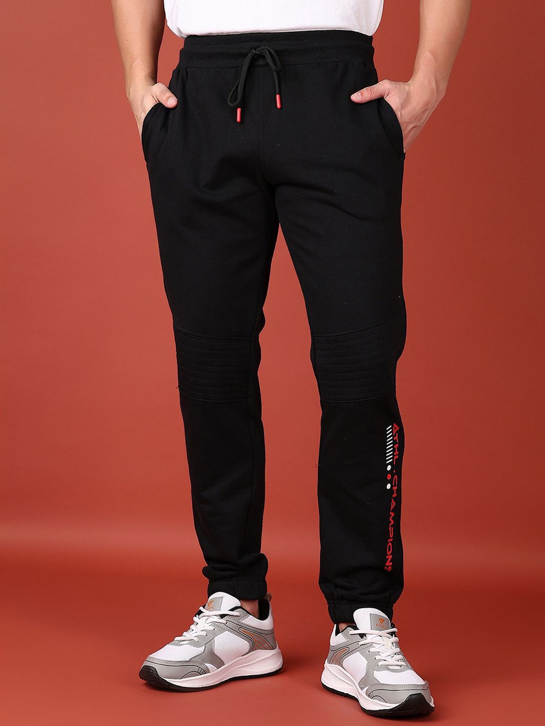 

V-Mart Men Mid-Rise Track Pants, Black