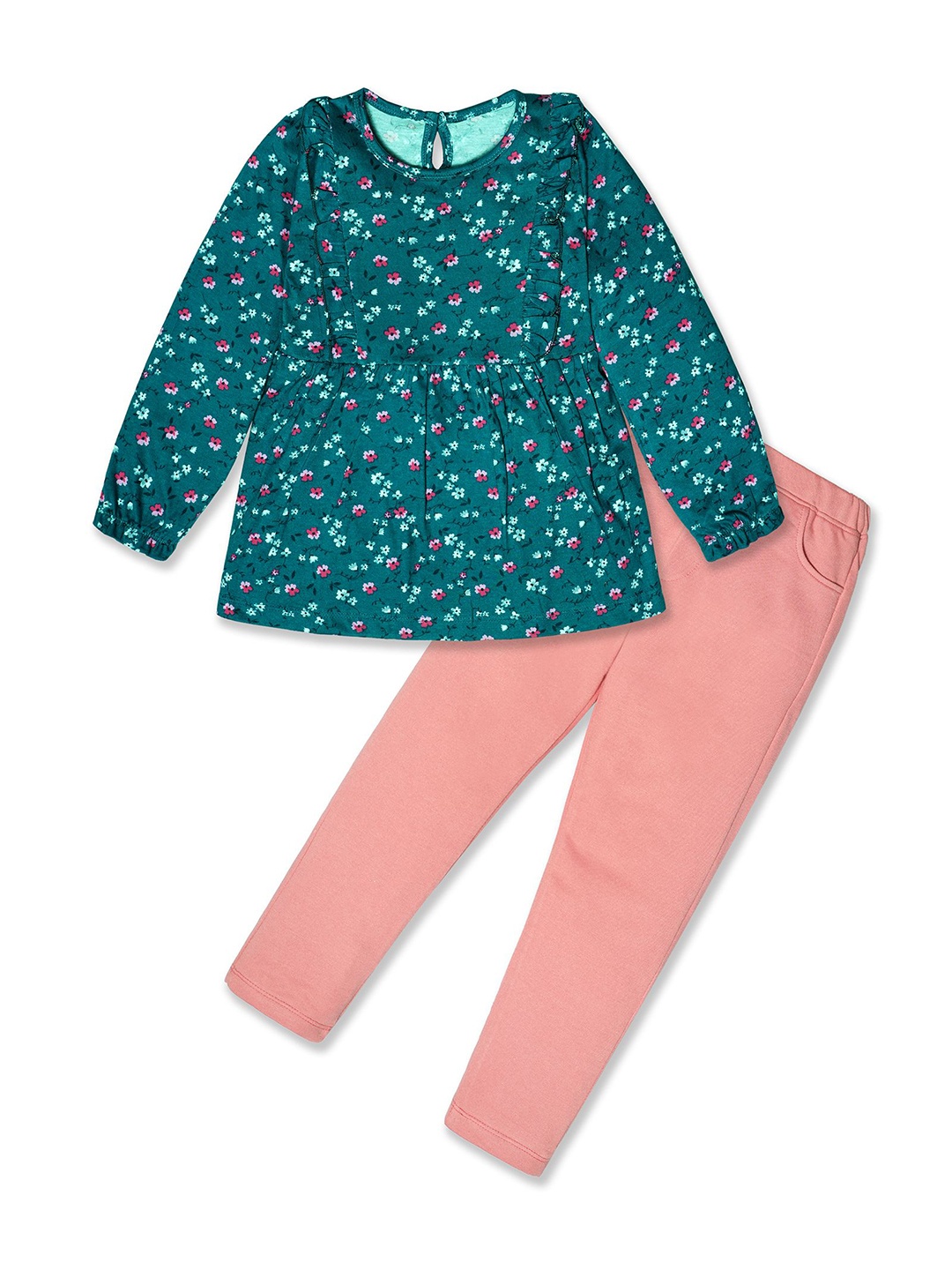 

Nino Togs Girls Printed Top with Trousers, Teal