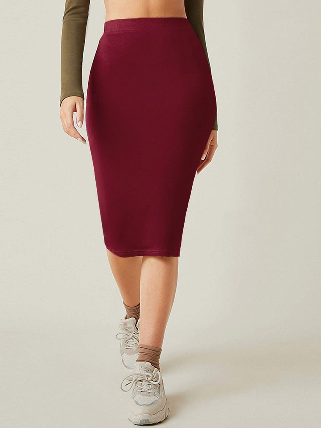 

Stylecast X Slyck A-Line Knee-Length Skirt, Maroon