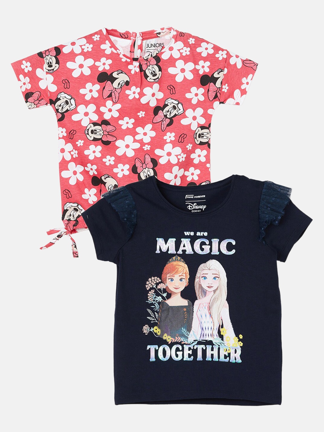 

Fame Forever by Lifestyle Girls Pack of 2 Graphic Printed Top, White