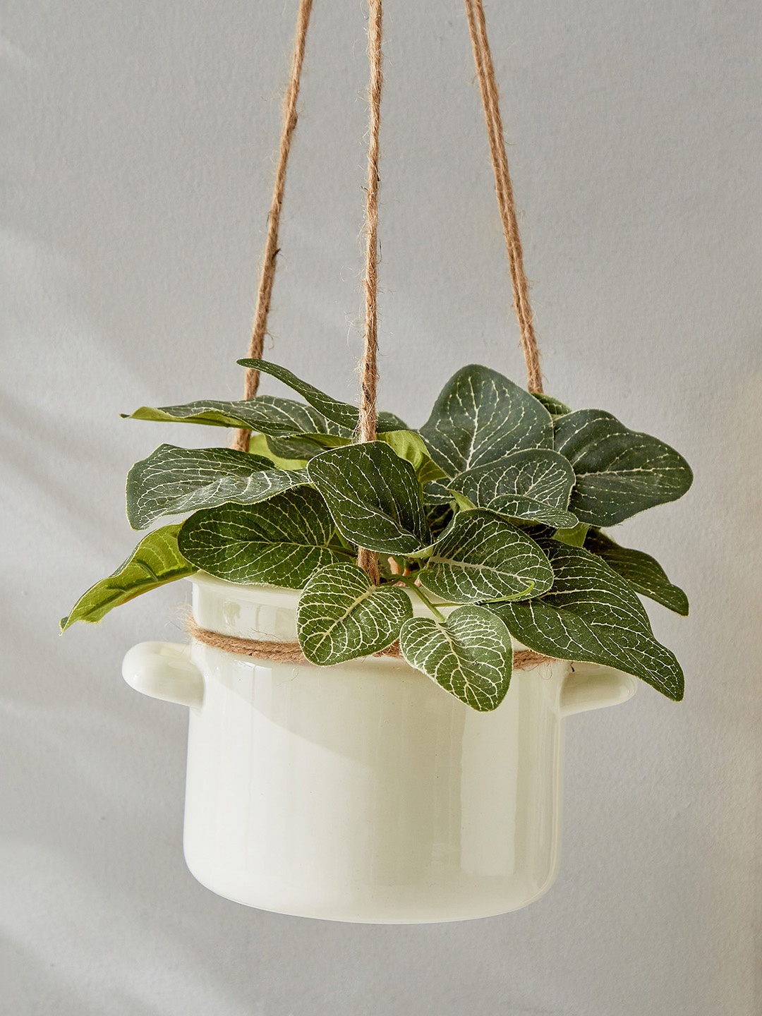 

Home Centre Gloria White Ceramic Hanging Flower Planter