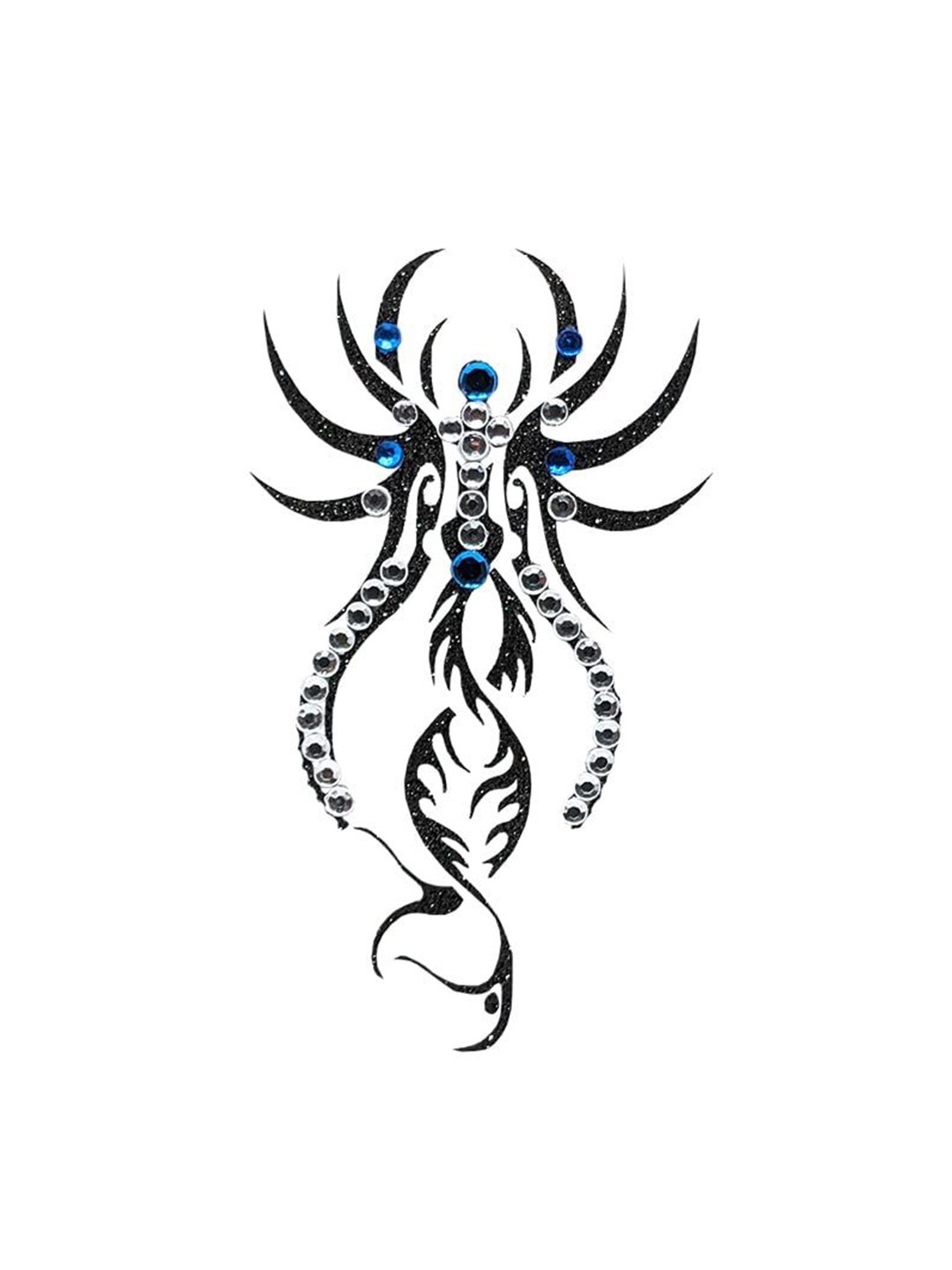 

Comet Busters Stones Studded Temporary Body Jewel Tattoo, Black