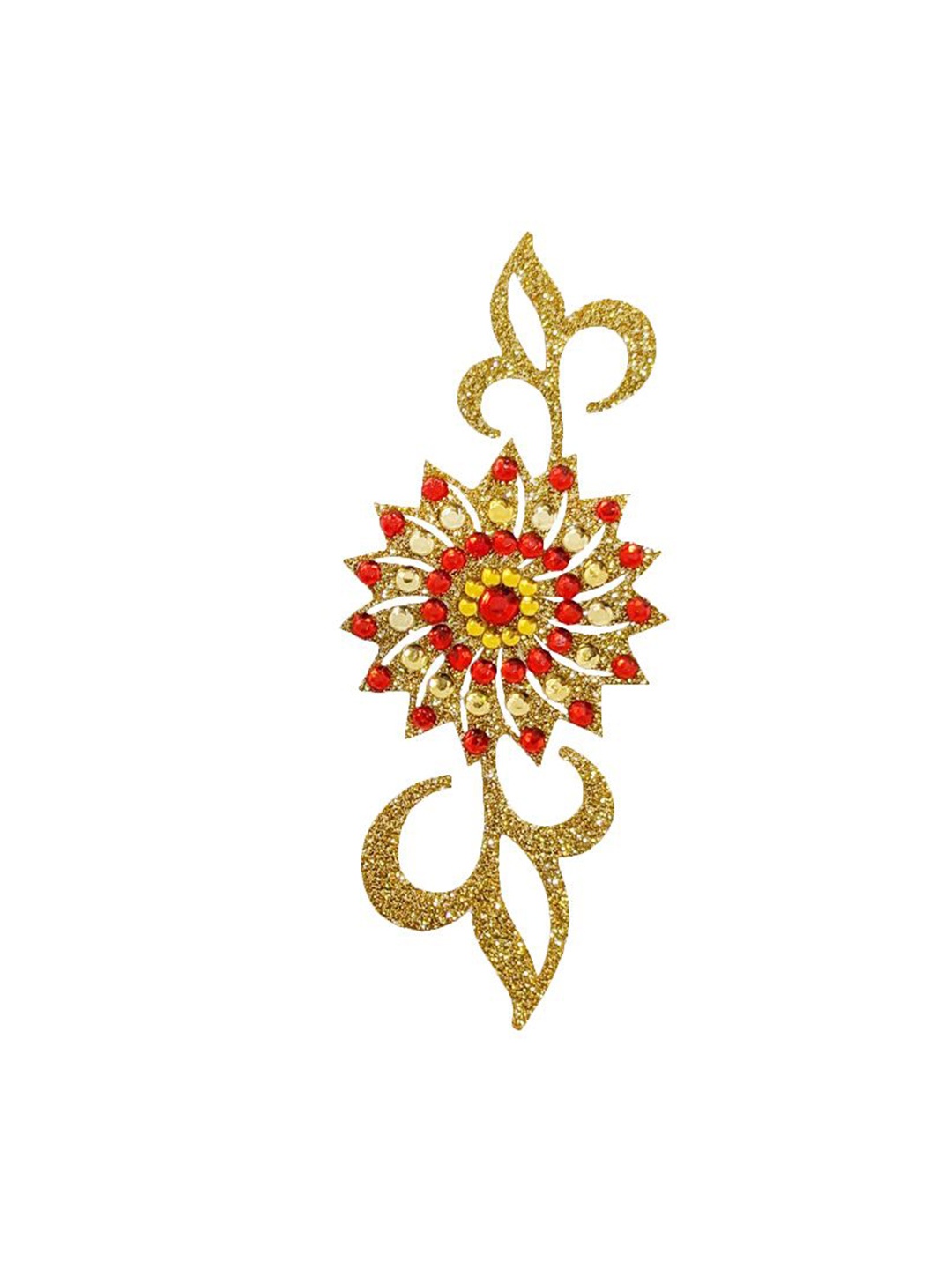 

Comet Busters Stones Studded Glitter Temporary Body Jewel Tattoo, Gold