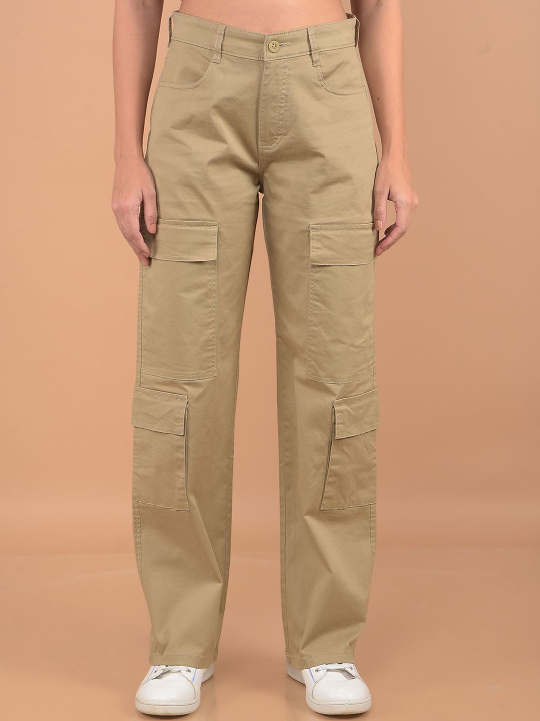 

Crimsoune Club Women Original Loose Fit Cargos Trousers, Khaki