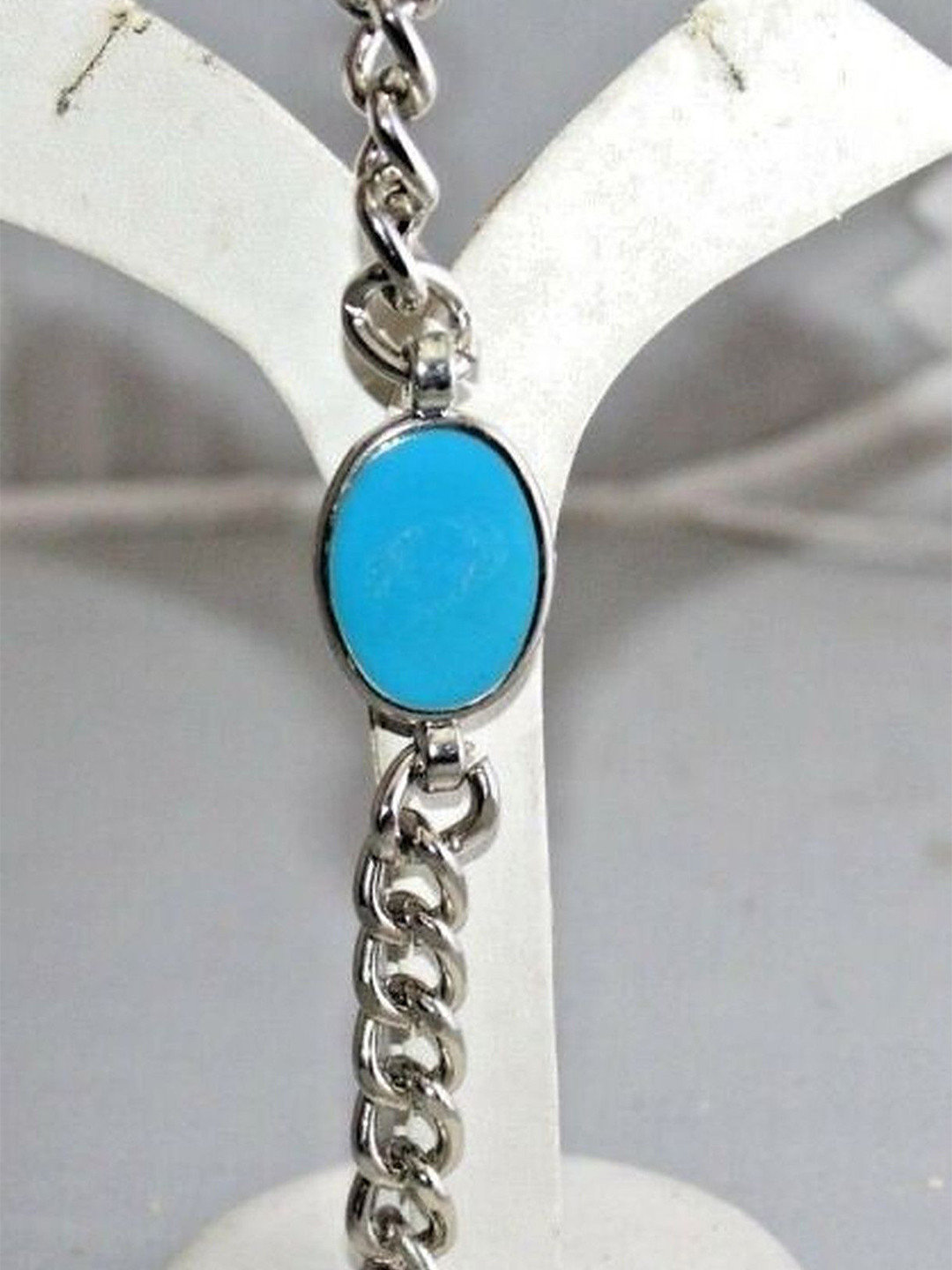 

RUHI COLLECTION Men Silver-Plated Onyx Enamelled Salman Khan Inspired Link Bracelet