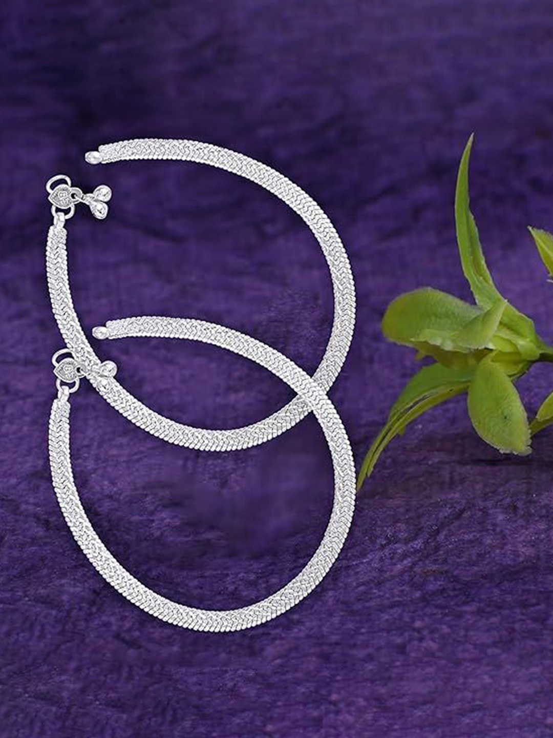 

Heer Collection Set of 2 Silver-Plated Anklets