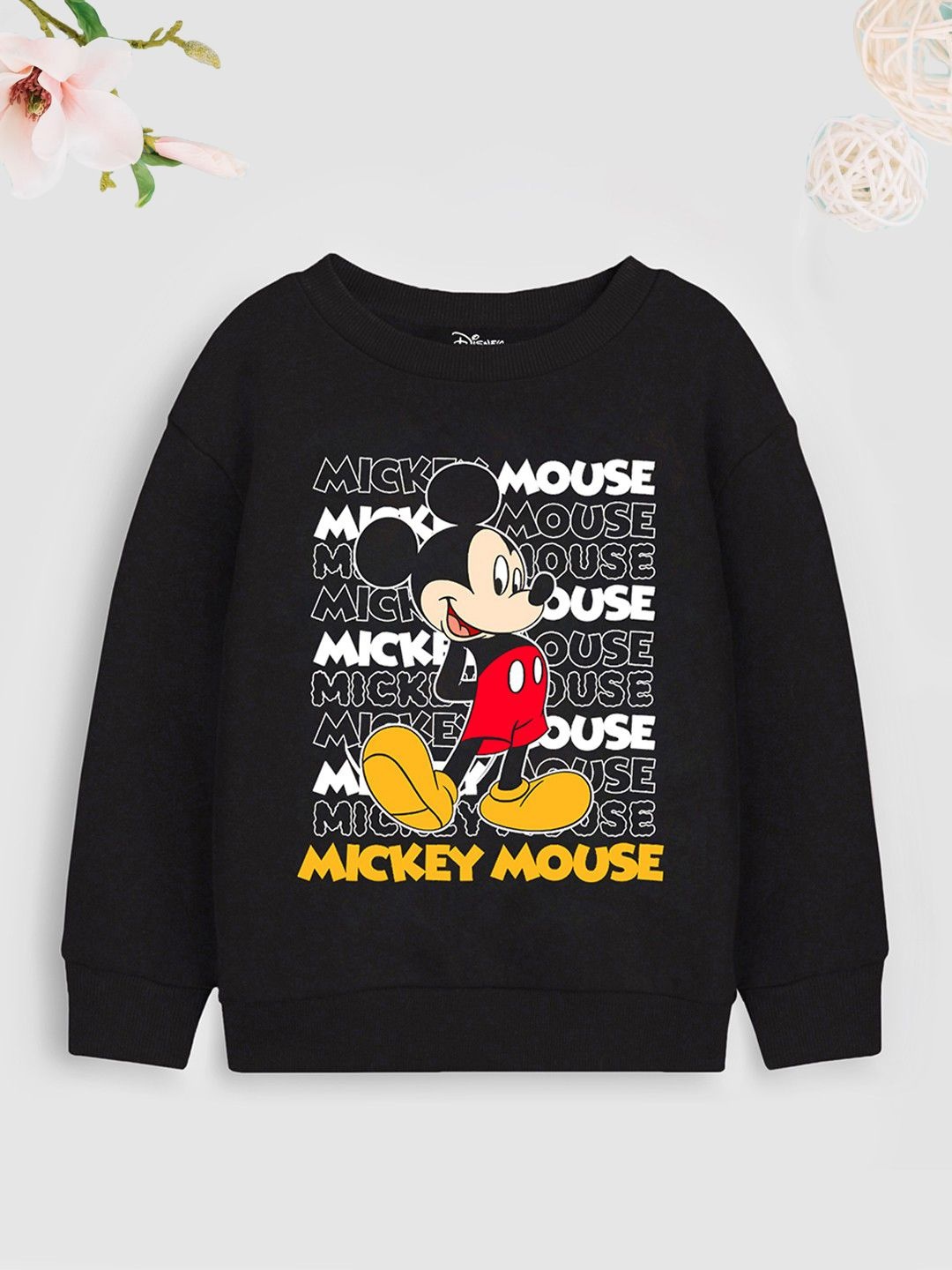 

YK Disney Boys Graphic Printed Sweatshirt, Black