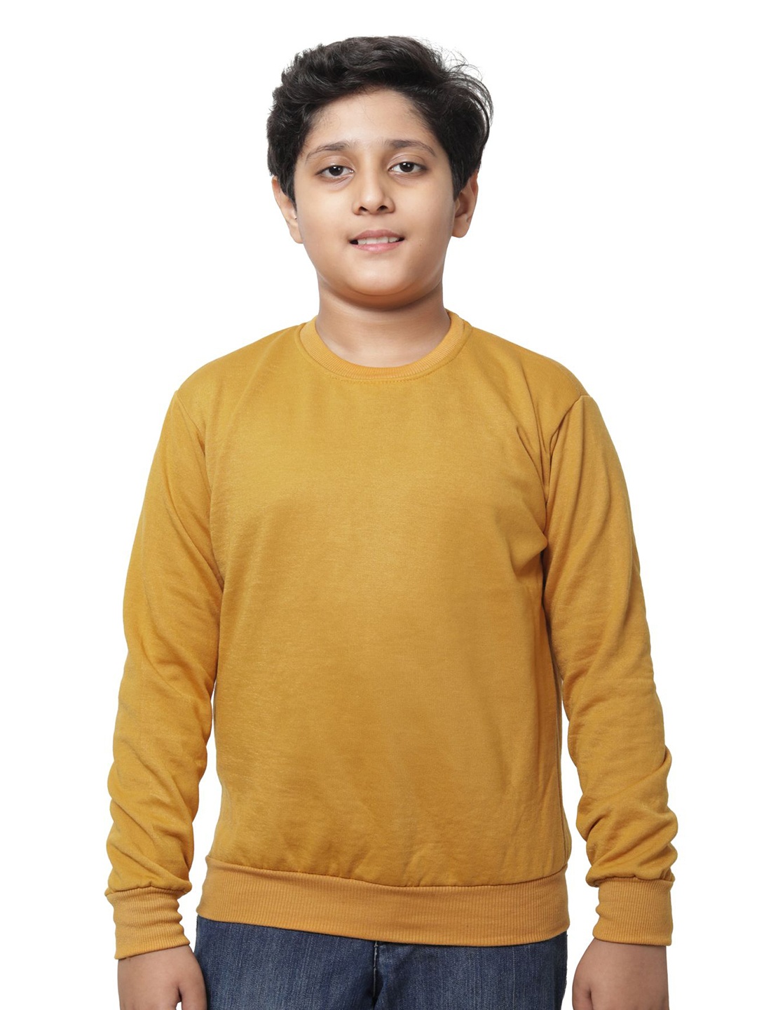 

BAESD Boys Round Neck Pullover Sweatshirt, Mustard