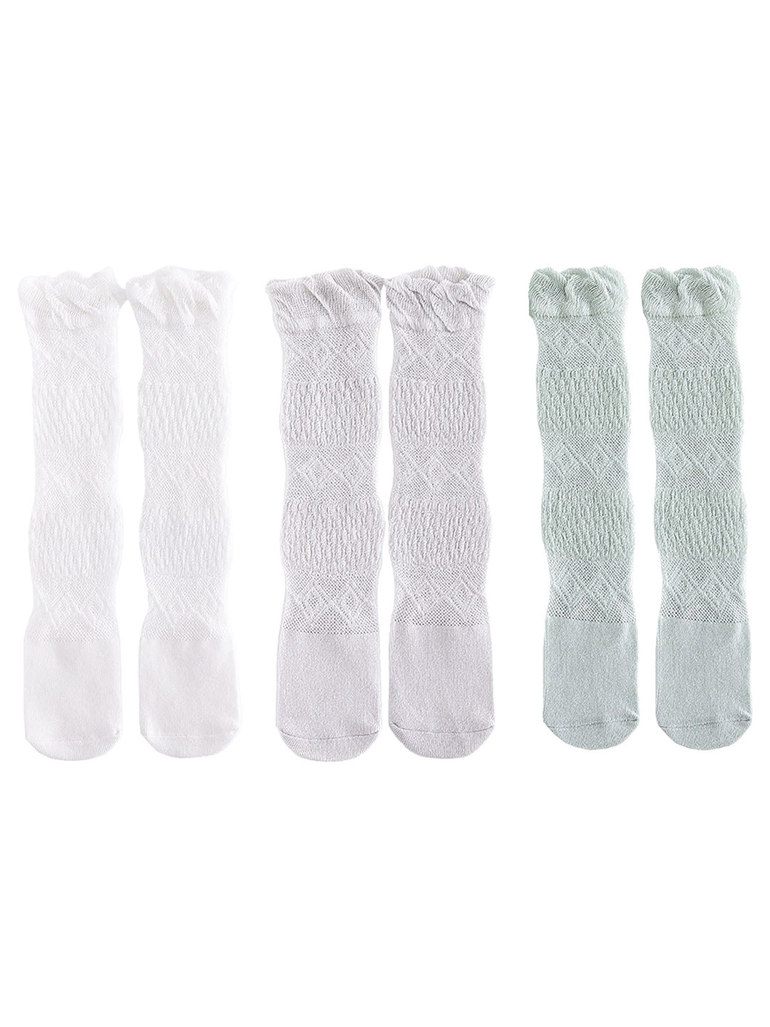 

SYGA Kids Pack Of 3 Cotton Above Knee-Length Socks, White