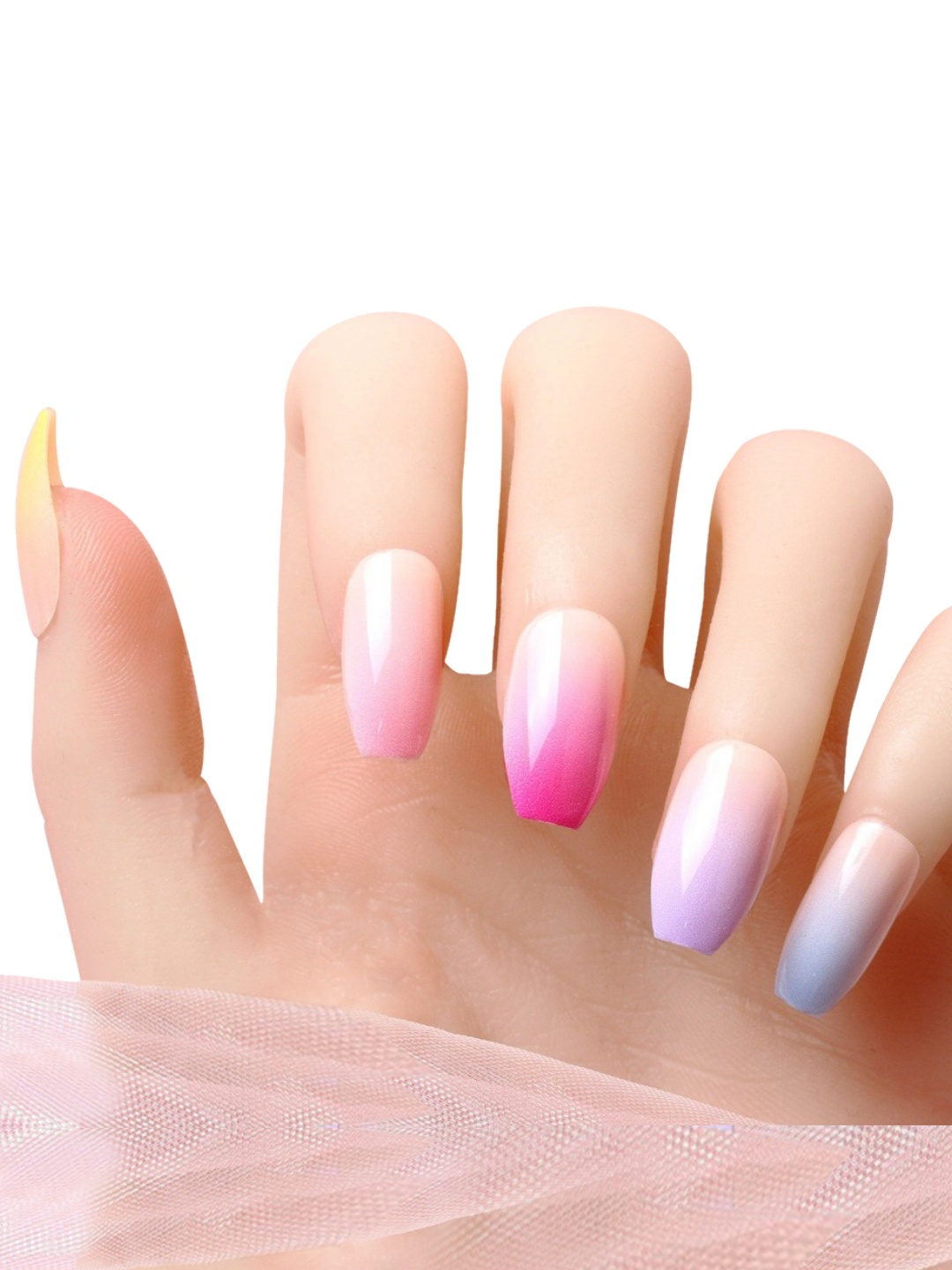 

Secret Lives Set Of 24 Ombre Designer Artificial Nail Extension, Multi
