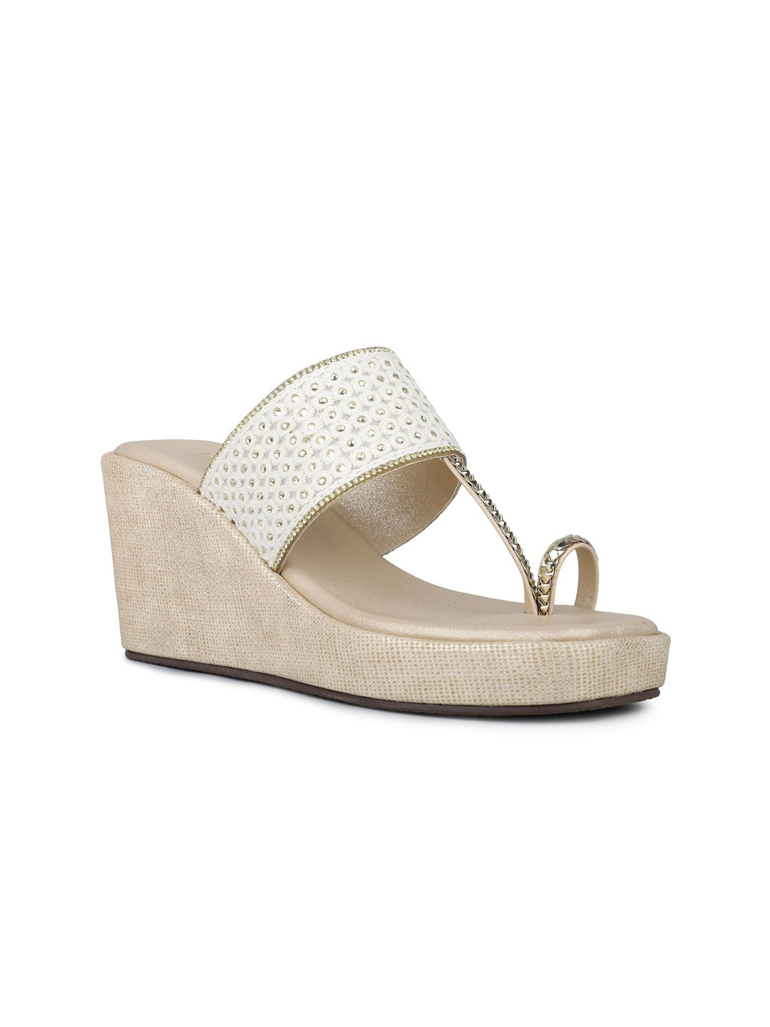 

Inc 5 Women Embellished Wedge Heels Sandals, Gold