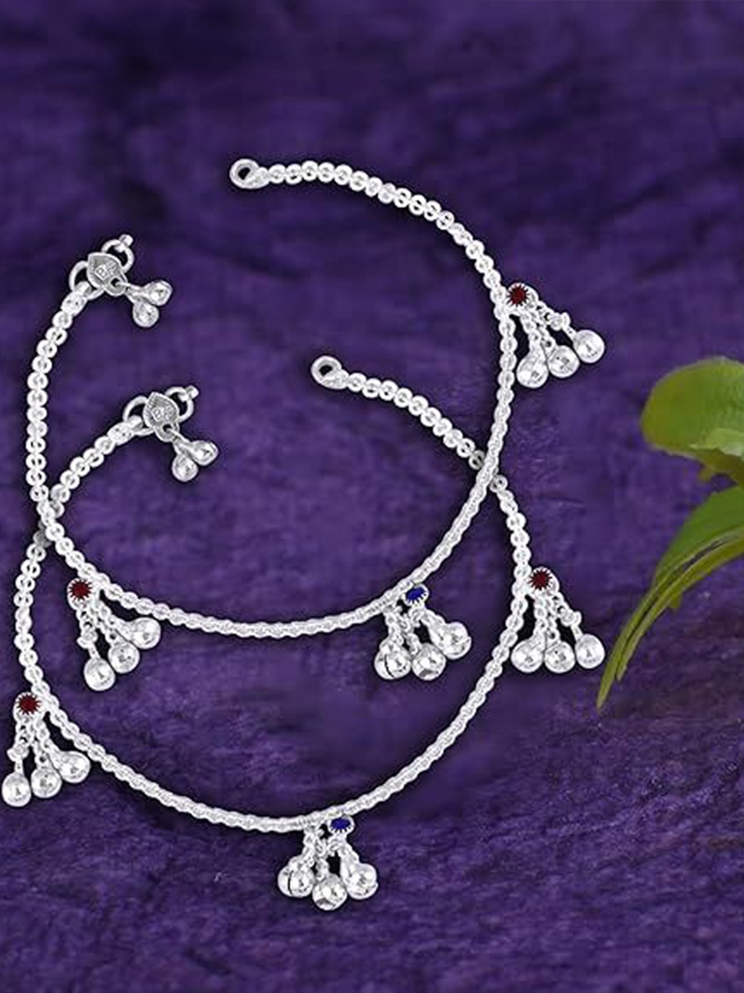 

Heer Collection Silver-Plated Anklets