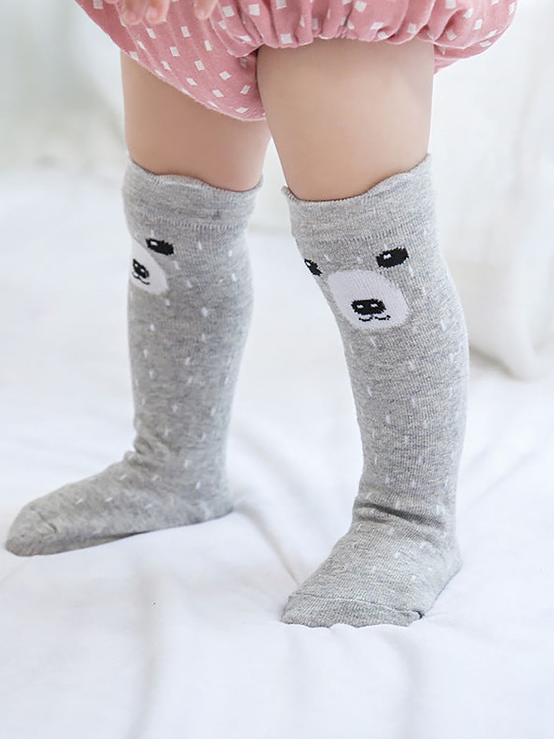 

SYGA Infants Patterned Above Knee-Length Socks, Grey