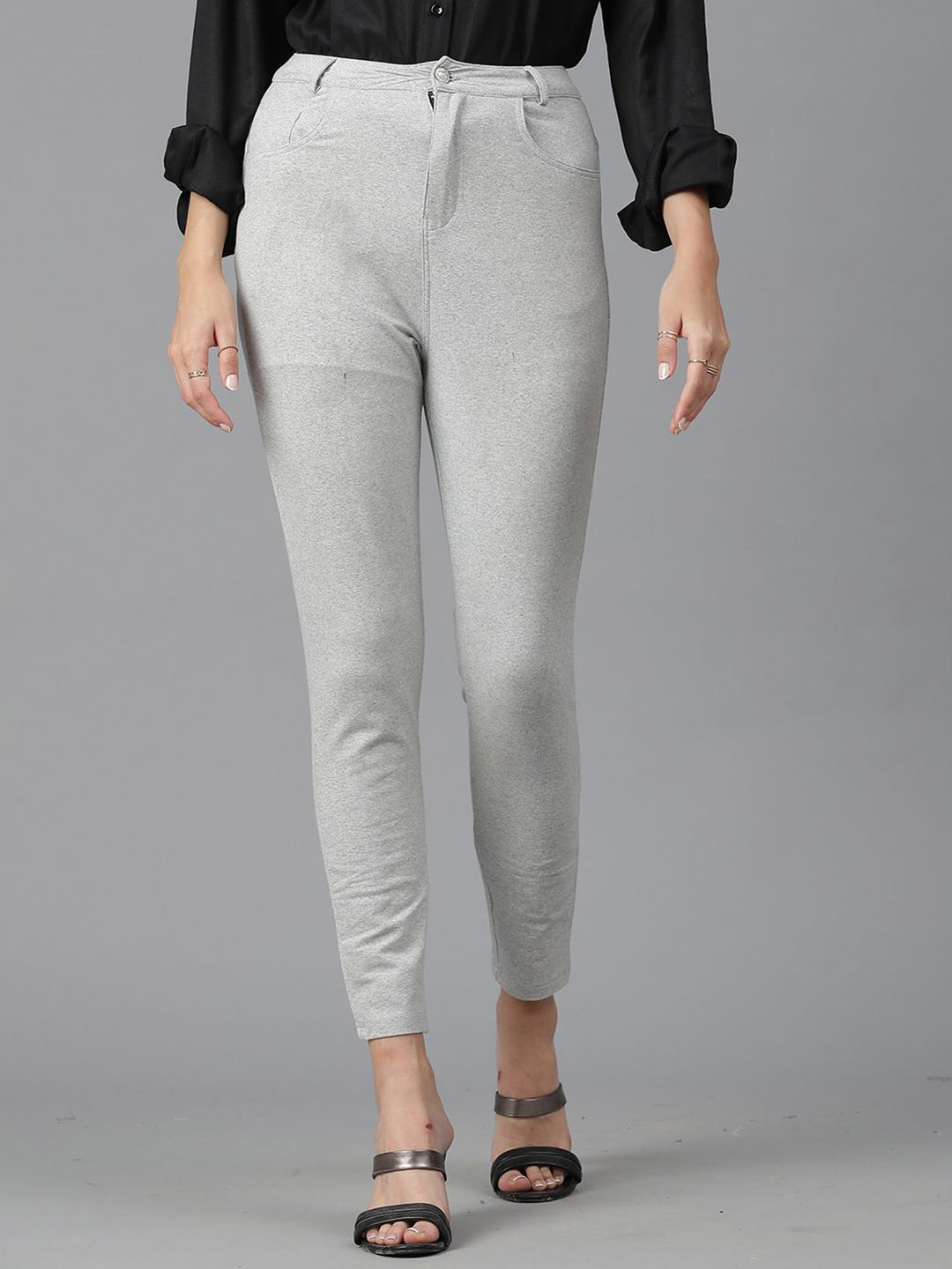 

Stylecast X Kotty Women Cotton Jeans Skinny Fit High-Rise Stretchable Jeans, Grey