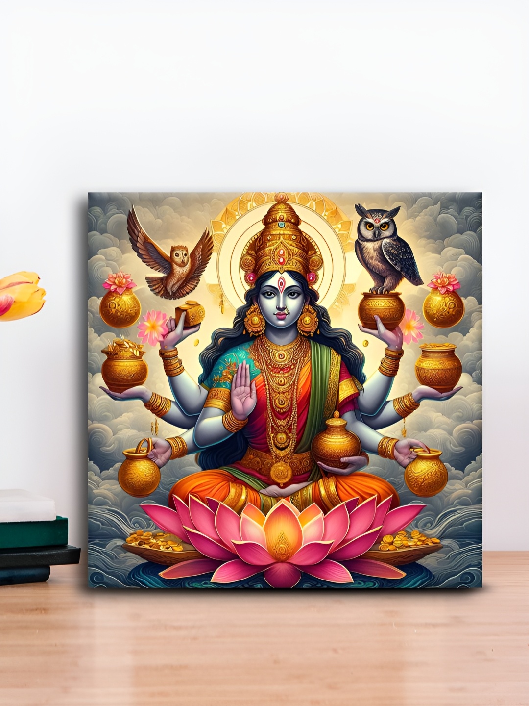 

OLIVE TREE Red & Blue Canvas Religious Wall Painting