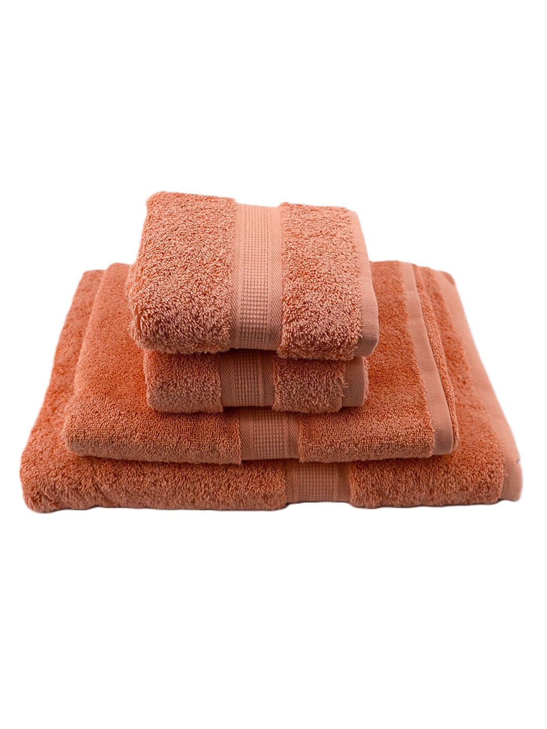 

BOMBAY DYEING Peach Coloured 4 Piece Pure Cotton 550 GSM Towel Set
