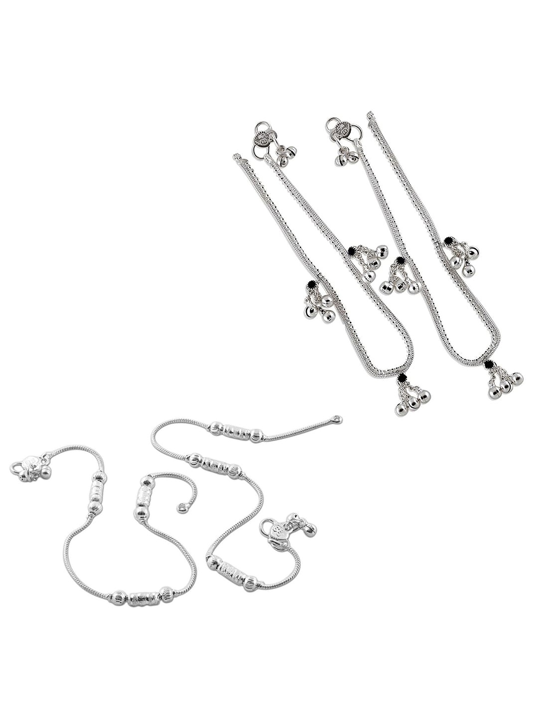 

Heer Collection Set of 2 Silver-Plated Anklet